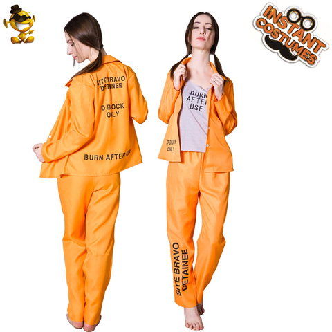 Halloween Prisoner Costumes Role Play Adult Women's Prisoner Suit Costumes ► Photo 1/5