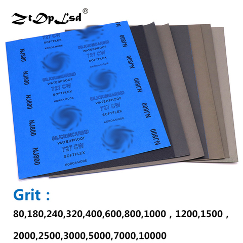 ZtDpLsd 1Pcs Grit 80-10000 Wet And Dry Polishing Sanding Wet/dry Abrasive Sandpaper Paper Sheets Surface Finishing Made ► Photo 1/6