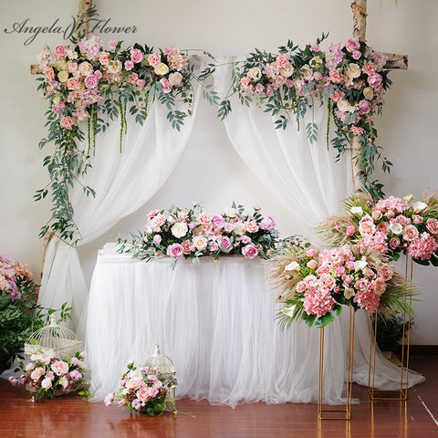 Party Wedding arch decor fake flower ball window artificial flower wall  hotel wedding decor stage background flower row - Price history & Review |  AliExpress Seller - Angela flower Official Store 
