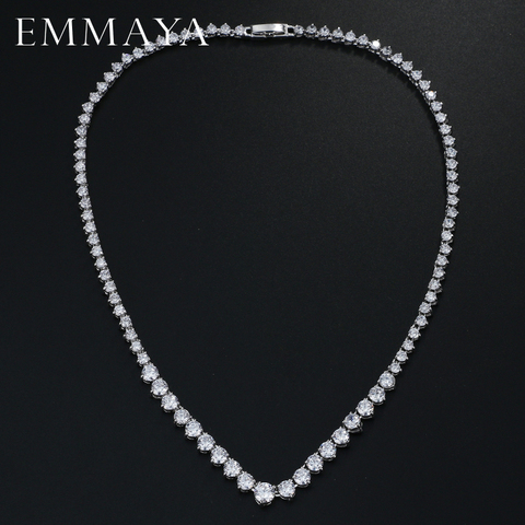 EMMAYA AAA Zircons Stunning Round CZ Crystal Necklaces and  Luxury Bridal Party Jewelry For Wedding ► Photo 1/6