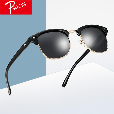 Psacss Classic Square Polarized Sunglasses Men Women Vintage High Quality Brand Designer Men's Women's Retro Sun Glasses UV400 ► Photo 1/6