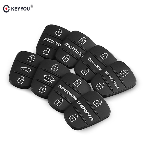 KEYYOU Flip Car Key Shell Case 3 Button Rubber Pad For Hyundai Kia Picanto RIO Solaris Accent Tucson l10 l20 l30 Kia Rio Ceed ► Photo 1/6