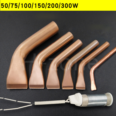 External heat wooden handle solder iron tip lead-free environmentally pure copper 50/75/100/150/200/300W heater ► Photo 1/6