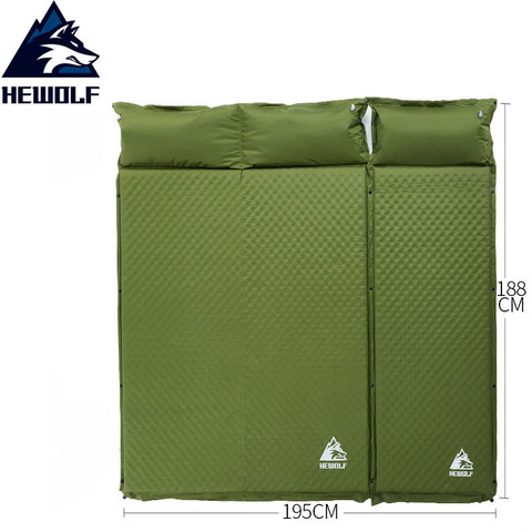 HEWOLF 2+1 Spliced Outdoor Thick 5cm Automatic Inflatable Cushion Pad Outdoor Tent Camping Mats Bed Mattress 2colors ► Photo 1/6