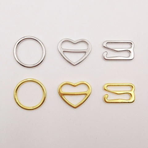 Free shipping 100 pcs / lot  Silver/Gold bra rings heart shape adjusters hooks 8mm/10mm/12mm ► Photo 1/4