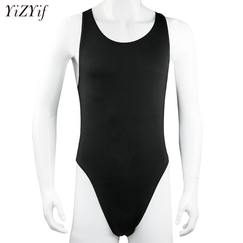 YiZYiF Sexy Lingerie Body stocking for Mens Sleeveles Stretchy Thong Wetlook Leotard Gay Bodysuit for Men's Undershirt BodySuit ► Photo 1/6