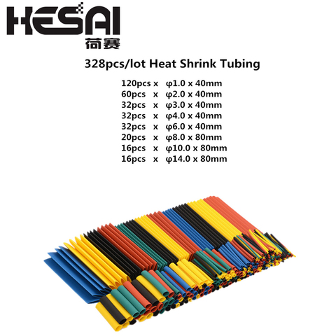 328pcs Heat Shrink Tubing Insulation Shrinkable Tube Assortment 2:1 Heat Shrink Tubing Colorful Wrap Wire Cable Sleeve DIY Kit ► Photo 1/1