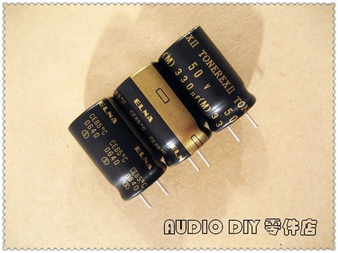 ELNA Black Gold Robe TONEREX II 330uF 50V330uf Audio Electrolytic Capacitor ► Photo 1/1