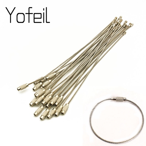 10pcs High Quality Metal Wire Ring Keychain Stainless Steel Wire Rope Creative carabiner Keys Hanging Cable Edc Outdoor Tools ► Photo 1/6