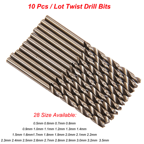 10pcs/lot Micro High Speed Steel HSS Straight Shank Mini Twist Drill Bits Electric Drill Rotary Power Tools 0.5 1.0 2.0 3.5MM ► Photo 1/6