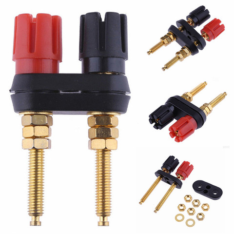 Mayitr 1 Set Dual Banana Binding Post 2 Way Female Banana Plug Socket for Speaker Amplifier Connector ► Photo 1/5