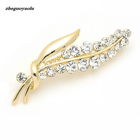 2022 New Temperament High-end Full Rhinestone Bouquet Leaf Brooch Elegant Pin Men And Women Suit Suit Collar Brooch Pin Ornament ► Photo 1/4