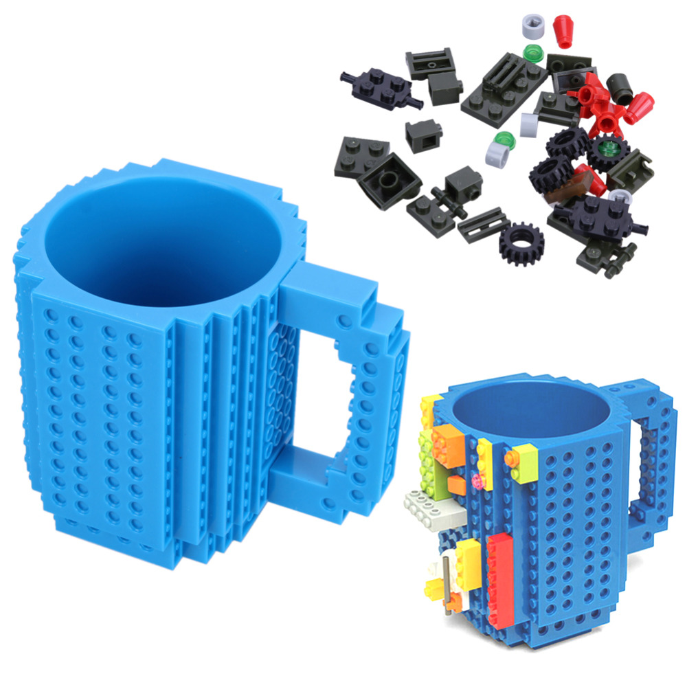 New Build On A Brick Mug Lego Coffee Cup DIY Lego Block Blue BPA Free 