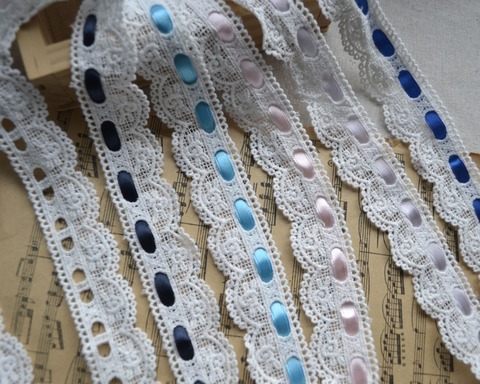 5Yard/lot White Cotton Lace Trim DIY Clothing Accessories Can Be Worn Ribbon Soluble Lace Fabric 2.8CM Wide( Send Ribbon) ► Photo 1/5