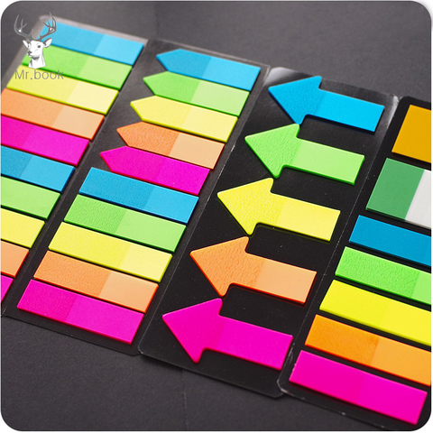 100 sheets 5 Fluorescence colors Self Adhesive Memo Pad paper Sticky Notes  Bookmark Marker Sticker Paper Office Supplies School