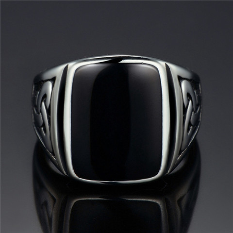 Punk Titanium Steel Ring for Men Jewelry Valknut Signet Ring Odin Symbol Norse Viking Biker Finger Ring Trendy Male Jewelry Gift ► Photo 1/6