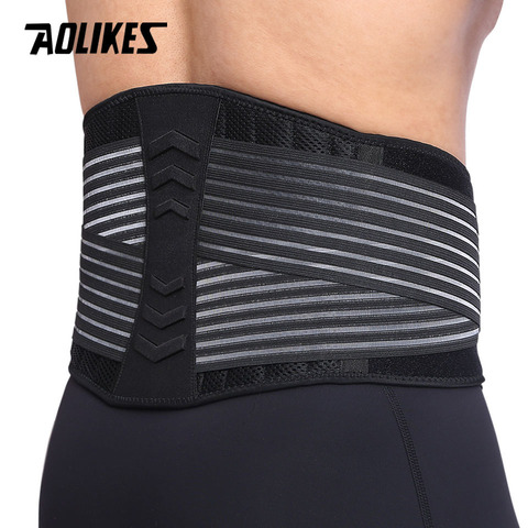 AOLIKES Lumbar Support Waist Back Strap Compression Springs Supporting For Men Women Bodybuilding Gym Fitness Belt Sport Girdles ► Photo 1/6