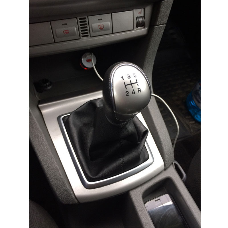 Chrome Leather Manual Shift Knob For Ford Focus B/C/S-Max – 5 Speed
