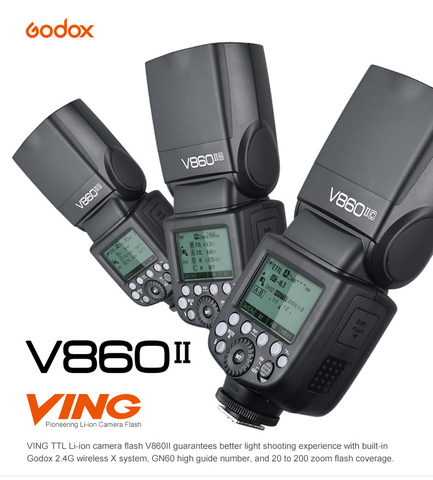 Godox Ving V860II V860II-N i-TTL HSS 1/8000 Li-ion Battery Speedlite Flash for Nikon D800 D810 D700 D750 D500 D5300 D610 DSLR ► Photo 1/1
