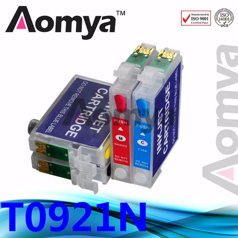 Aomya 92N T0921 Refillable Ink Cartridge T0921N Compatible For Epson Stylus C91 CX4300 T27 T26 T27 TX106 TX109 TX117 ARC Chips ► Photo 1/5