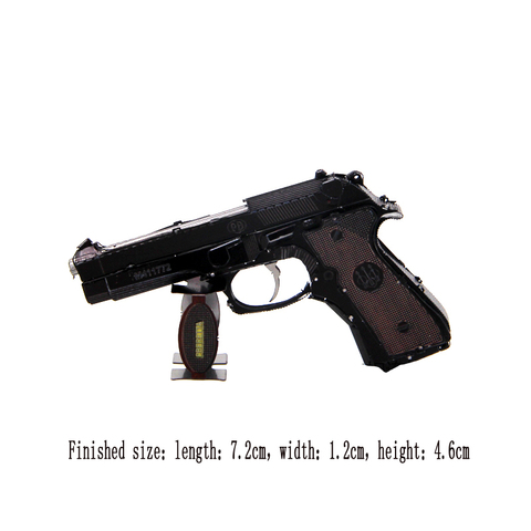 2022 Fashion 7.2x1.2x4.6cm 3D DIY  Assembly Metal Mini Colorized Beretta 92 Gun Model Can not Shoot Gift for Children A414 ► Photo 1/1