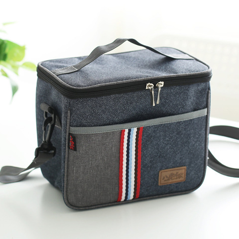 new fashion denim lunch bag thermal food insulated bag kids women or men casual cooler thermo picnic bag thermo lunch box ► Photo 1/6