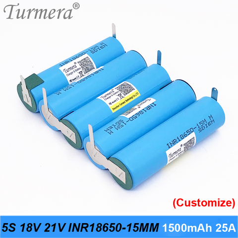 1500mah 3S 12.6V 4S 16.8V 5S 18V Battery Pack INR18650-15MM 1500mah 25A Discharge Current for shura screwdriver battery pack ju1 ► Photo 1/6
