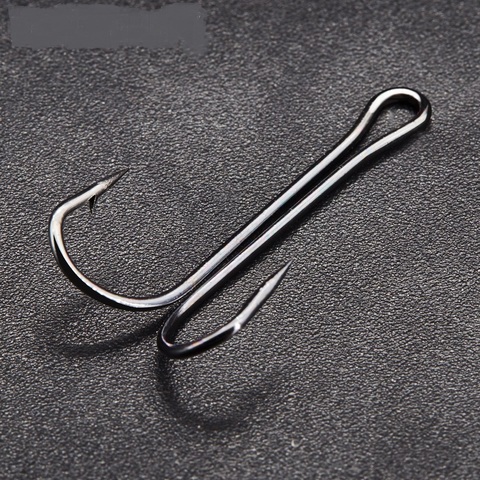 Hunthouse fishing double hook winter soft lure Double Hook long high carbon steel sharp hooks fishing tackle anzol ► Photo 1/6