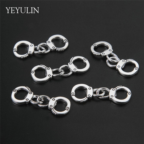 30pcs Trendy Alloy Silver Color Handcuffs Connecter Charms For DIY Necklace Bracelet Jewelry Making  ► Photo 1/5
