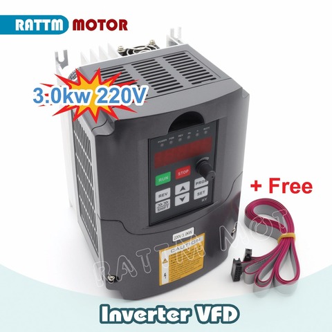 UA/ EU Delivery!! 3KW VFD Variable Frequency 220V Drive VFD Inverter 4HP output 3 Phase 13A ► Photo 1/1