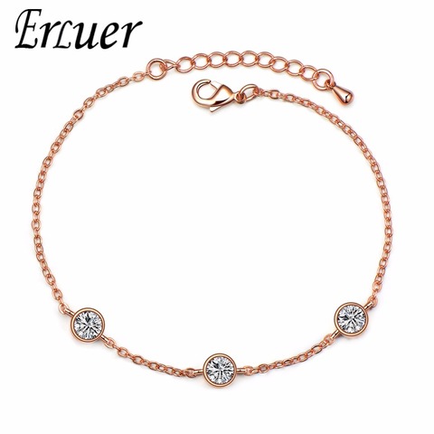 ERLUER Heart Infinity Cross Charm Bracelet For Women Girls Rose Gold Silver Plated Crystal Zircon Chains Bracelets & Bangles ► Photo 1/6