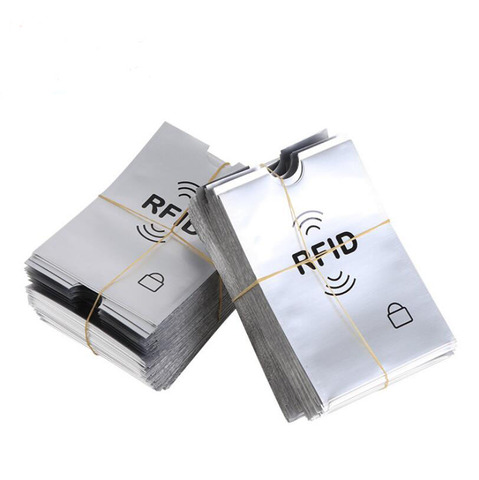 10 pcs Anti-Scan Card Sleeve Credit RFID Card Protector Anti-magnetic Aluminum Foil Portable Bank Card Holder ► Photo 1/3
