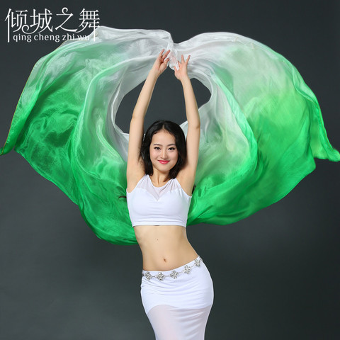 SJ005 100% Silk Women Belly Dance Veil 260x114cm Size Women Professional Dancing Veils Stage Performance Props SJ005 ► Photo 1/5