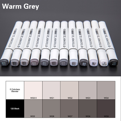 TOUCHNEW 12/30Color Cool Gray Marker Warm Gray Marker Set Dual Tips Alcohol Based Art Marker for Drawing Manga Mark Art Supplier ► Photo 1/6