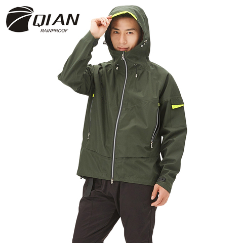 QIAN Impermeable Men's Raincoat Multi-functional Breathable Climbing Rain Coat Waterproof Casual Working Jacket Sports Rain Gear ► Photo 1/6