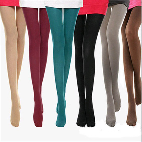 Sexy Women's Sexy Footed Thick Opaque Stockings Pantyhose Solid