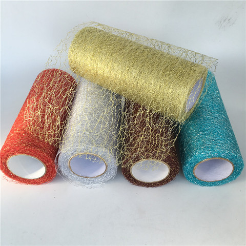 9.2m/roll Organza Tulle Roll Spool Fabric Ribbon DIY Tutu Skirt Gift Craft Party Chair Sash Wedding Party Decoration Gold Silver ► Photo 1/6