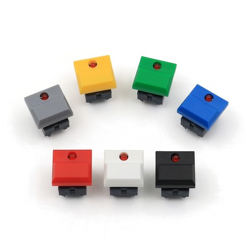 10Pcs PB86-B1 Large Cap Red LED 6Pin Momentary SPDT Square Push Button Switch For Stage Control Equipment ► Photo 1/6