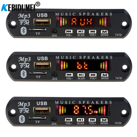 Bluetooth Car Kit 5V 12V Wireless FM Receiver Mp3 Player Decoder Board USB 3.5MM music Player DIY Car Speaker Modification ► Photo 1/6