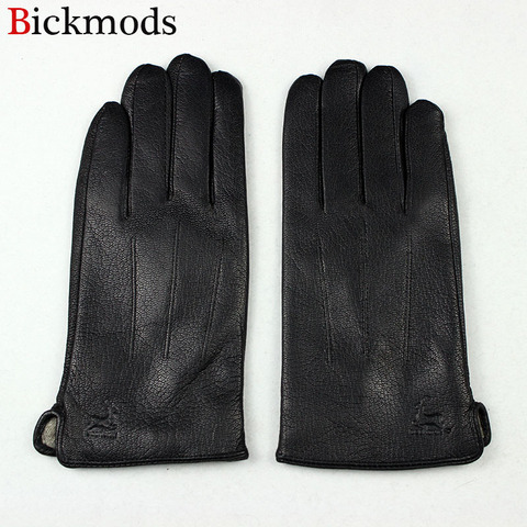Guantes Leather Gloves Male Deerskin Fashion Stripes Style Wool Lining Spring And Autumn Warm Price Concessions Free Shipping ► Photo 1/6