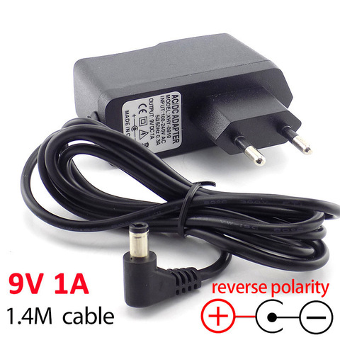 AC DC 9V 1A 1000ma Power adapter reverse polarity Converter adaptor Inside Negative EU 5.5mm x2.5mm Power supply plug cable ► Photo 1/6