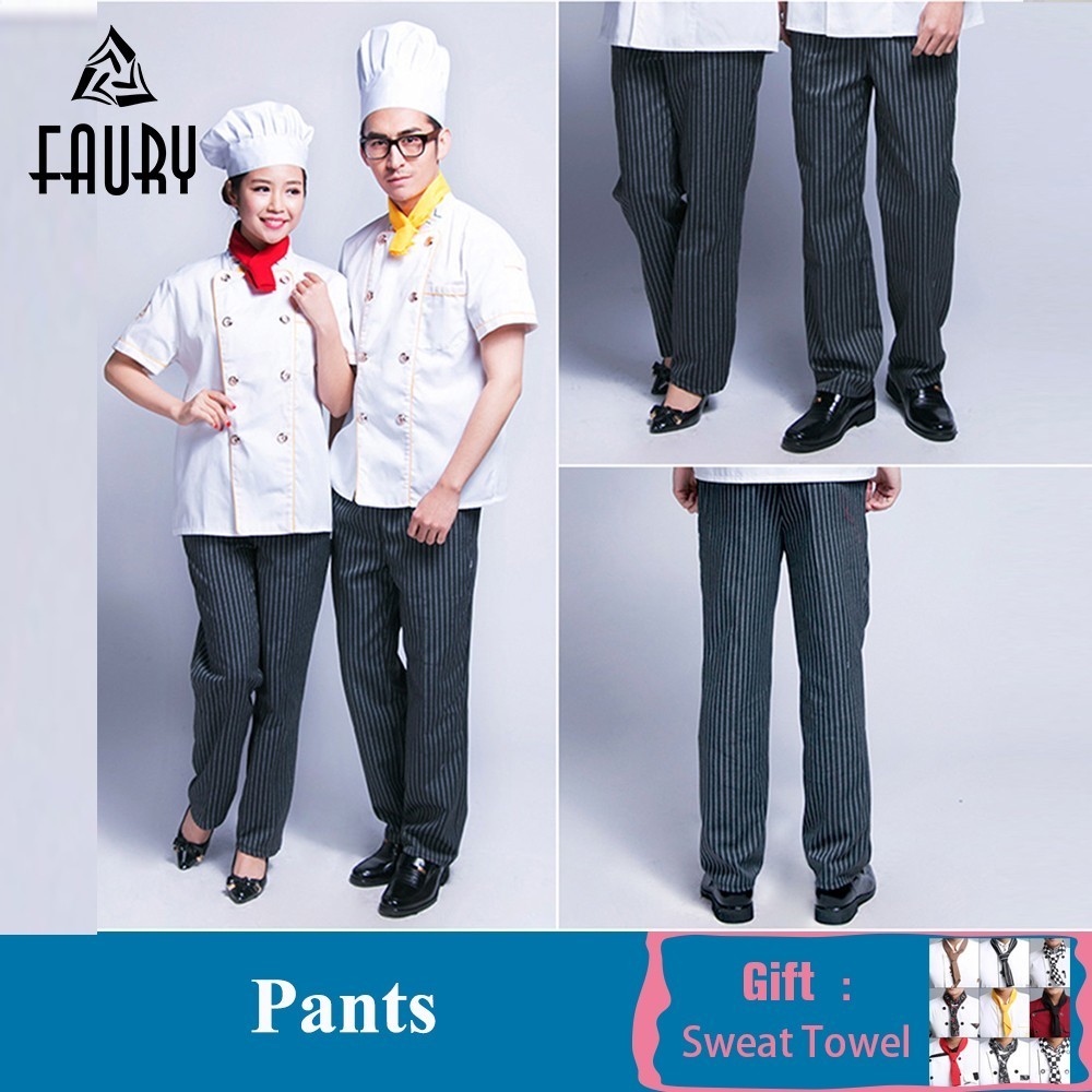 Professional Unisex Chef Waiter Trousers Pants Kitchen Hotel Cafe Uniform 