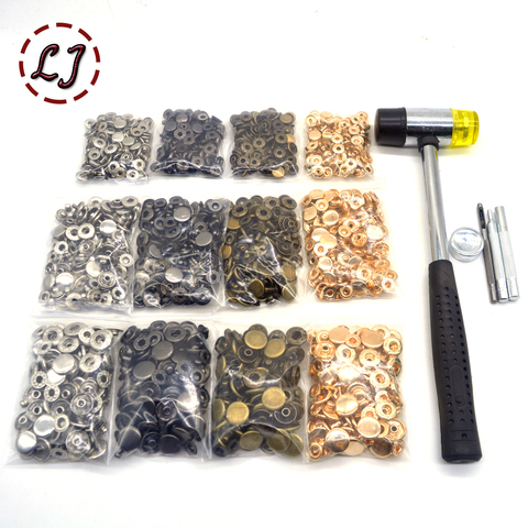 4 colors(each 30sets) Snap Buttons+4 Tools Metal Press Studs Snap Fasteners for Sewing Leathercraft Clothes Bags Bracelet Belt ► Photo 1/6