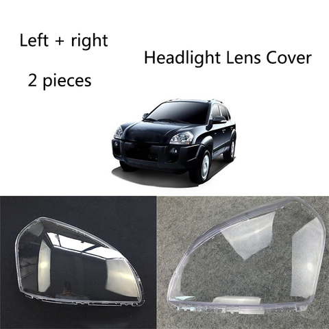 2 pieces Headlight Headlamp Clear Lens Shell Cover Left & Right For HYUNDAI TUCSON 2005 2006 2007 2008 2009 ► Photo 1/3