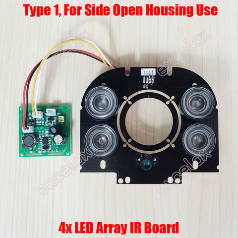 DIY 4pcs LED Array 42mil 850nm IR 10-100 Meters Square PCB Board Specialized for Side Door Open Waterproof CCTV Camera Housing ► Photo 1/6