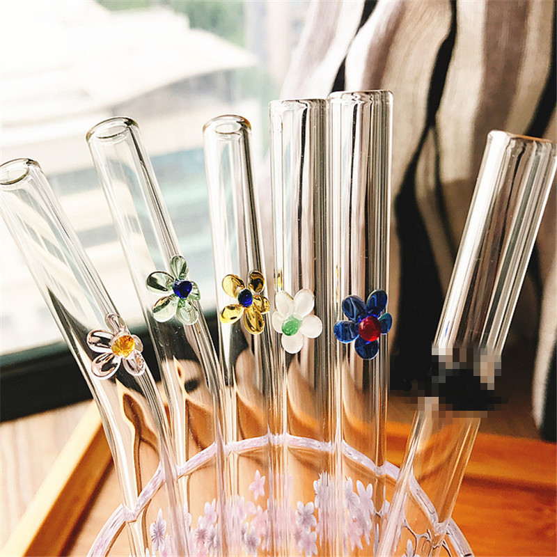 4pcs Glass Boba Straws Set, Including 1 Cleaning Brush, For Bubble Tea  Smoothie Milkshake