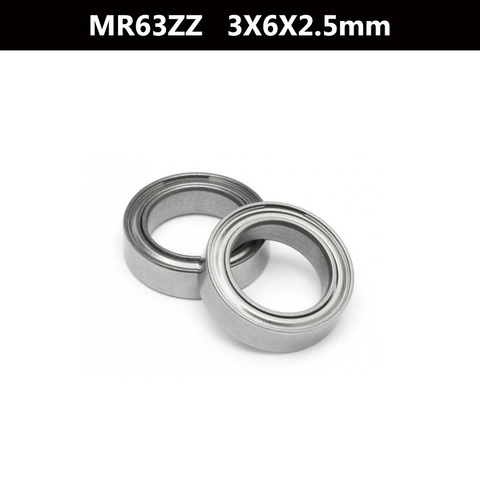 High Quality 10 PCS MR63ZZ ABEC-5 3X6X2.5 mm Deep groove Ball Bearings MR63 L-630 ZZ ► Photo 1/1