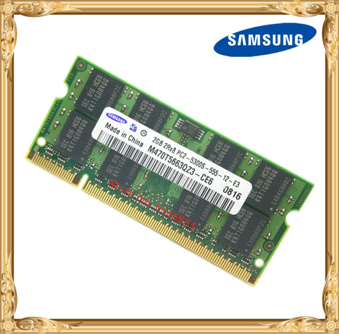 Samsung Laptop memory 2GB 667MHz PC2-5300 DDR2 Notebook RAM 667 5300S 2G 200-pin SO-DIMM Free shipping ► Photo 1/1