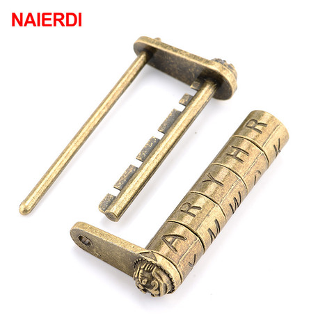 NAIERDI Antique Bronze Retro Combination Lock 5 Letter Zinc Alloy Password Lock Jewelry Box Padlock for Wooden Suitcase Drawer ► Photo 1/6