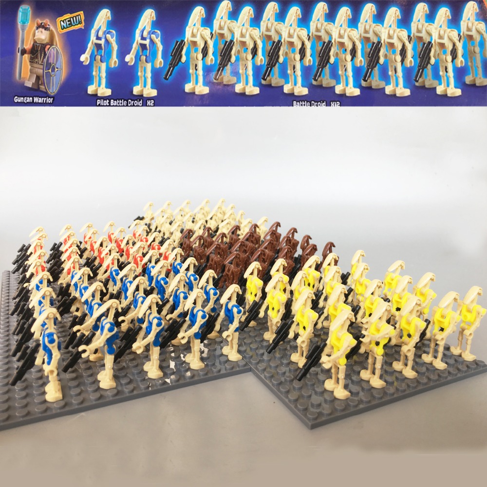 24Pcs Star Wars Minifigures Clone Soldiers Battle Droid RO-GR Building Block Toy 